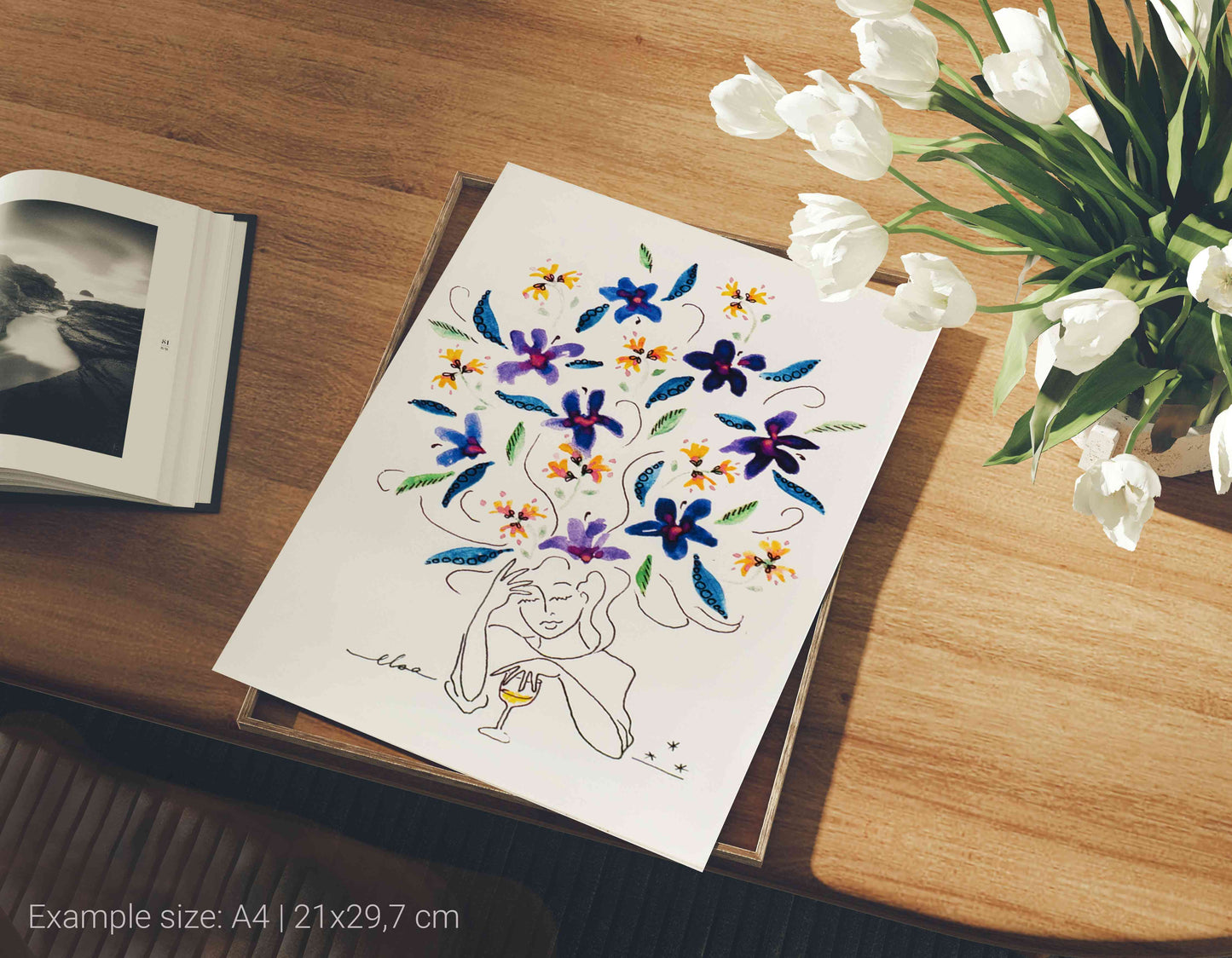 fine art print Imagination II mockup A4 flat