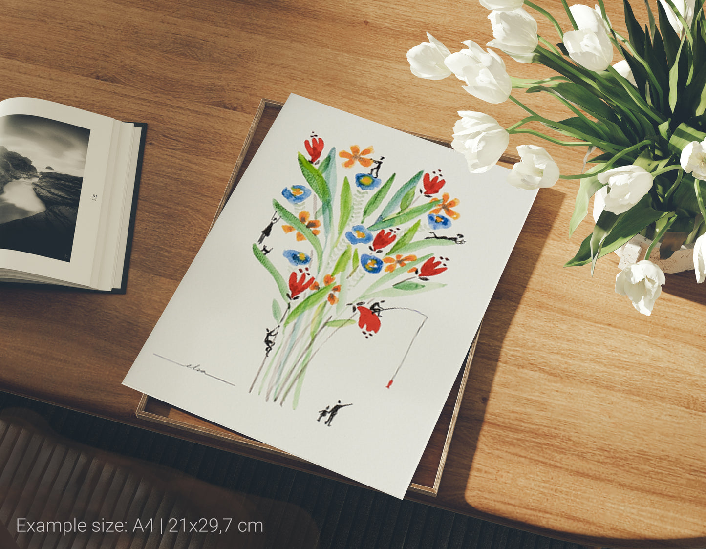 fine art print flower bouquet II A4 flat