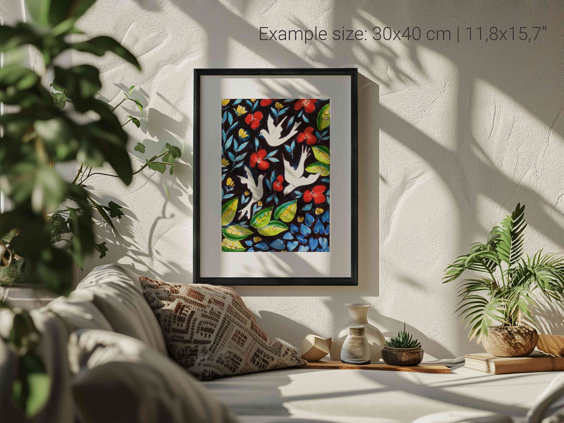 fine art print las 3 palomas 30x40 cm