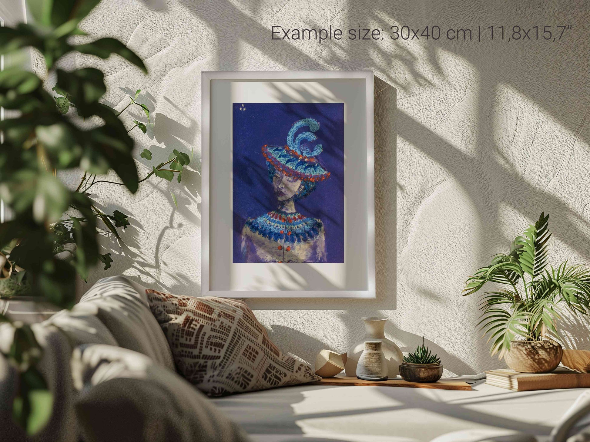 fine art print le chapeau a plumes 30x40 cm